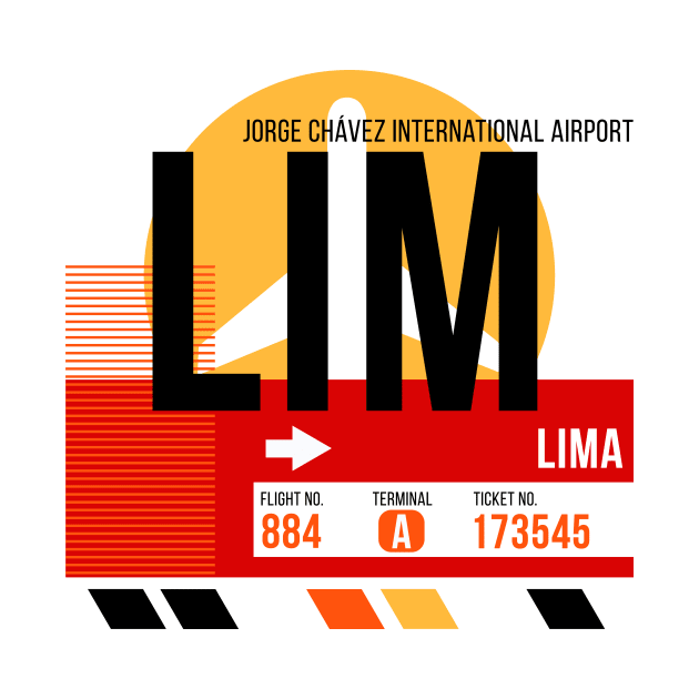 Lima (LIM) Airport // Sunset Baggage Tag by Now Boarding