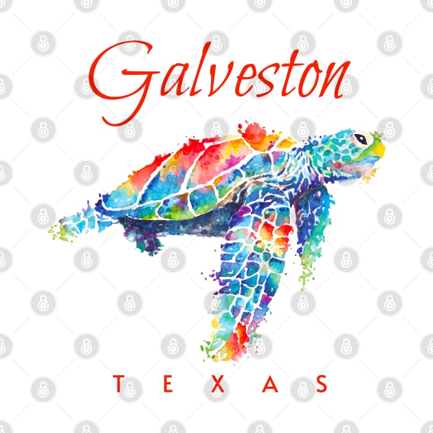 Galveston Texas Watercolor Sea Turtle by grendelfly73