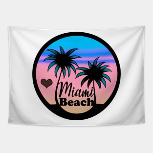 Miami Beach Palm Trees Tapestry