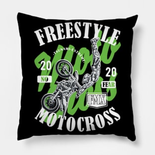 Freestyle Motocross FMX No Fear Green Pillow