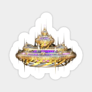 Fractal Floating Golden Palace Magnet