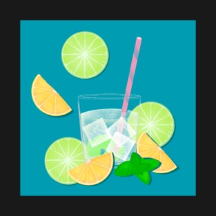 Cocktail Mojito with lemon and lime T-Shirt