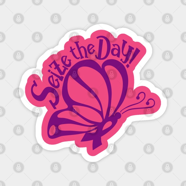 Seize the Day! - Purple Butterfly Magnet by CuteCoCustom