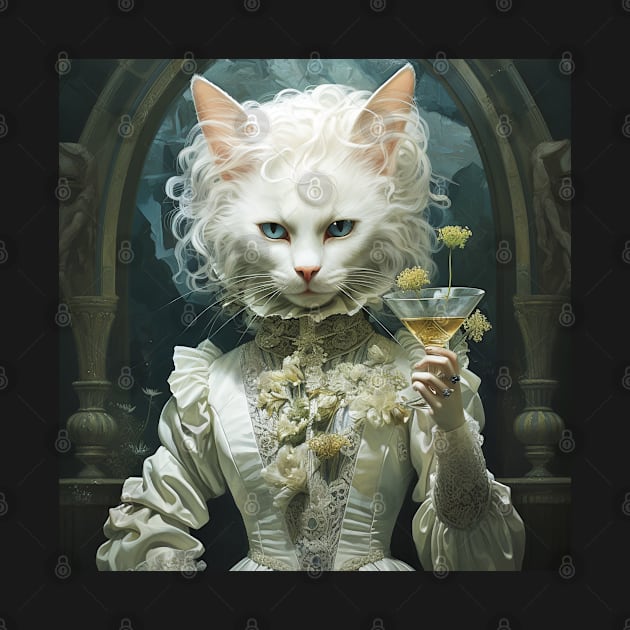 Fantasy Art Cat Wine Glass by tfortwo