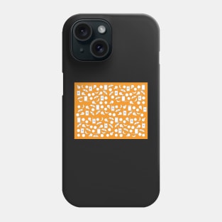 Black White Rosh Hashanah symbols on Orange background Phone Case