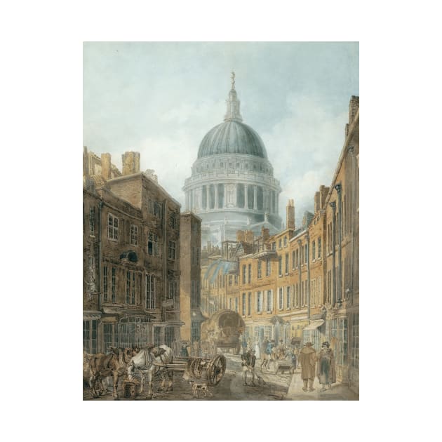 St. Paul's Cathedral from St. Martin's-le-Grand by Thomas Girtin by Classic Art Stall