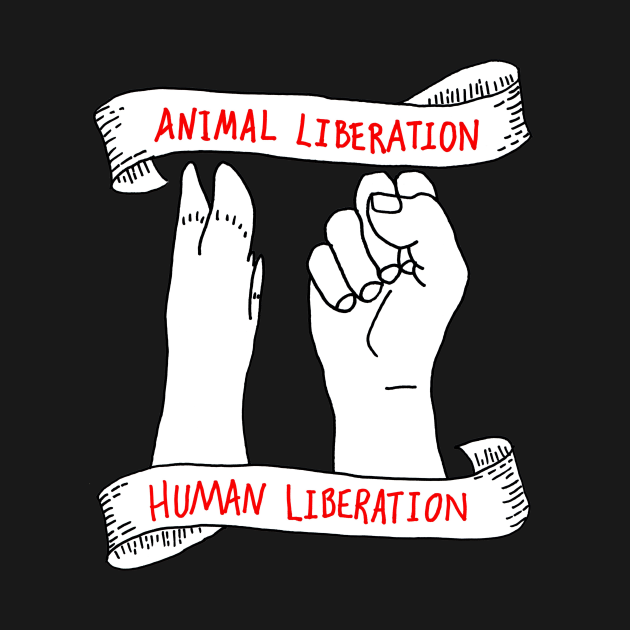 ANIMAL LIBERATION HUMAN LIBERATION Pig Paw Human Fist Design animal-liberation-human-liberation-pig-paw-human-fist-design