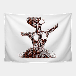 Typography Skeleton Gothic Dancing Holloween Boo Tapestry