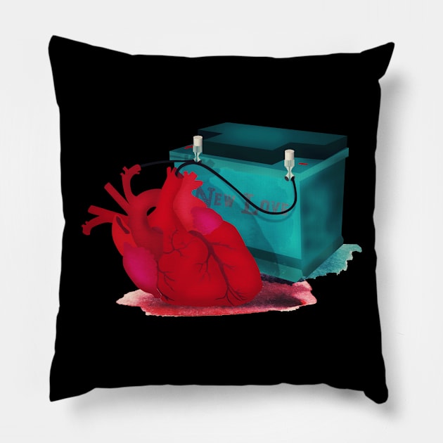 Jump Start my Heart Pillow by Sybille