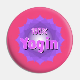 Yogin logo with violet mandala Pin