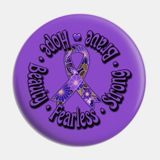 Purple Ribbon Support Awareness Pin