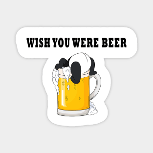 Wish You Were Beer - Funny Panda Magnet