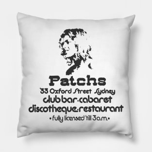 Patches Nightclub Vintage Sydney Nightlife Pillow