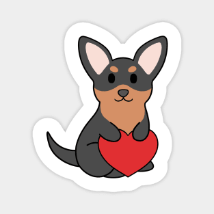 Black and Brown Chihuahua Heart Magnet