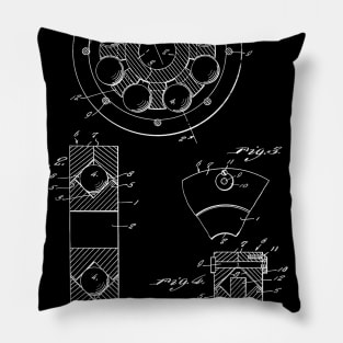 Ball Bearing Vintage Patent Hand Drawing Pillow