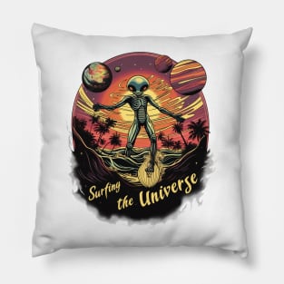 Alien surfing 88064 Pillow