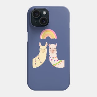 Llamas under the Rainbow Phone Case