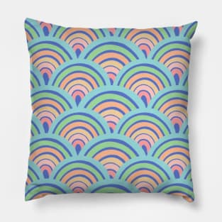 Pastel Rainbow Pattern Watercolor Painting Pillow