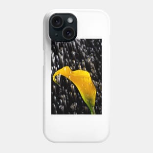 Raining On A Yellow Calla Lily Phone Case