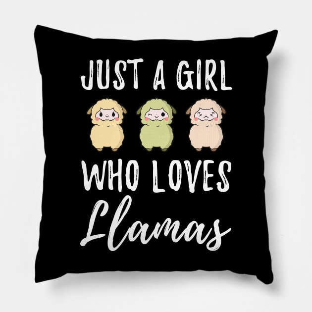 Just a girl who loves llamas Pillow by captainmood