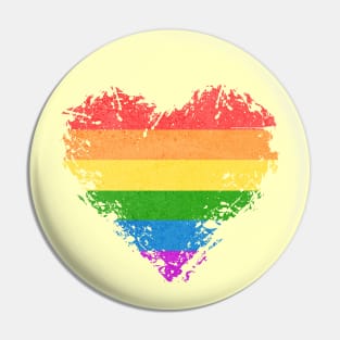 LGBTQ Gay Lesbian Pride Heart Flag Pride Month Pin