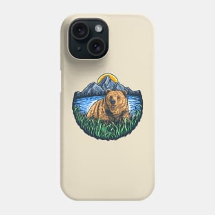 bear wild mountain sunset Phone Case