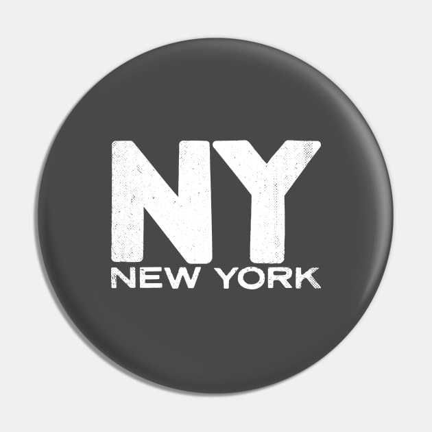 NY New York State Vintage Typography Pin by Commykaze