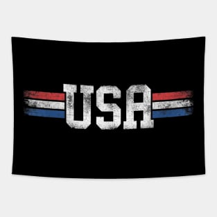 Cool Patriotic American Red Blue White Graphic Tapestry