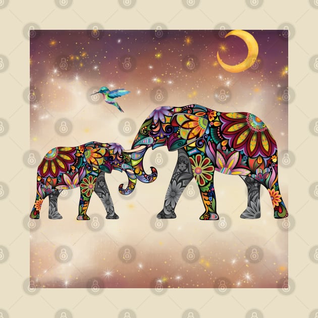 mandala elephant artwork full of love. by Serotonin