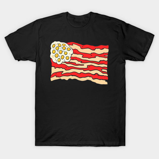 Discover Bacon Shirt Bacon And Eggs Flag Breakfast Food - Bacon - T-Shirt