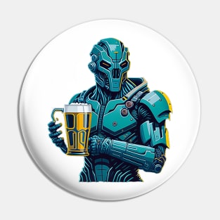 CYBORG AND BEER Pin