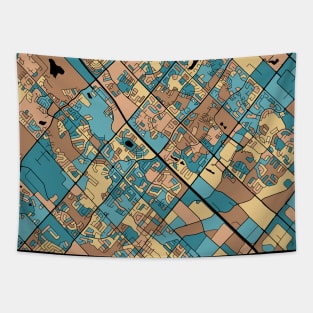 Brampton Map Pattern in Mid Century Pastel Tapestry