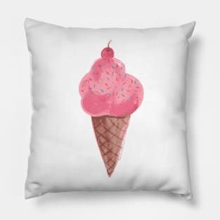 Strawberry Ice Cream with Sprinkles Pillow