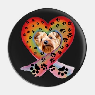 Yorkie Lover Shirt Graphic Dog Art Yorkshire Terrier Gift Pin