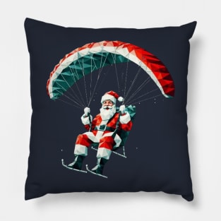 Christmas  Santa Paragliding Pillow