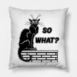 So What? - Angry Cat Cartoon Pillow