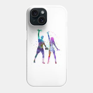 woman exercising with man coach Phone Case