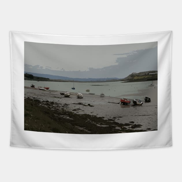 Walney Channel Boats Tapestry by Colin-Bentham