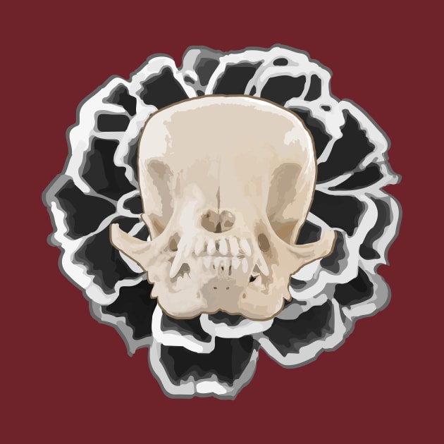 Dog skull in a flower by Catharthic