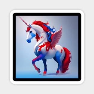 Red White Blue Unicorn Magnet