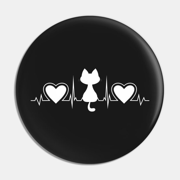 Cat and Heartbeat Pin by Rusty-Gate98