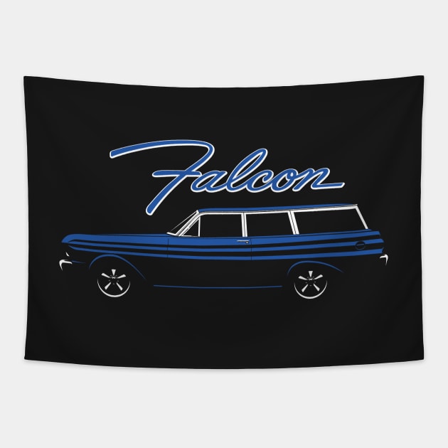 Blue 65 Falcon 2 door wagon Tapestry by BriteDesign