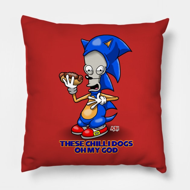 These Chilli Dogs, OMG Pillow by AJH designs UK