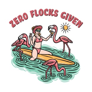 zero flocks given funny bikini babe flamingos T-Shirt