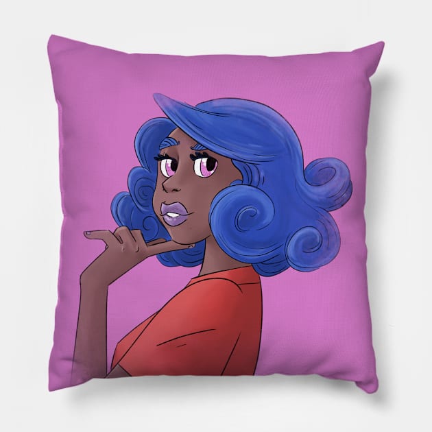 Zoe's Portrait Pillow by JenjoInk