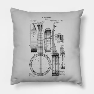 Banjo 1882 Vintage Patent Print Pillow