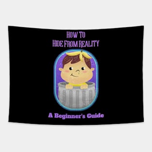How to hide from reality - Vintage Dark Humour Tapestry