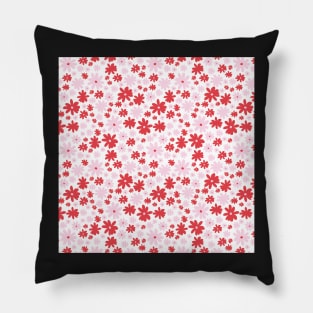 CUTE VALENTINES DAY VINTAGE RETRO PINK AND RED FLORALS Pillow