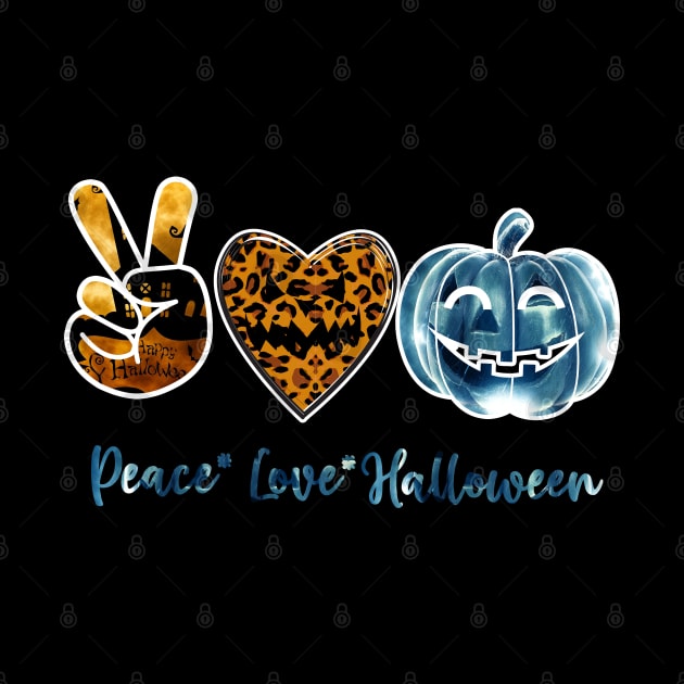 Peace Heart Love Fall Pumpkin Halloween Leopard by Johner_Clerk_Design