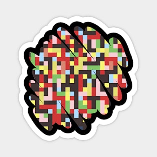 Abstract shape pixel pattern Magnet